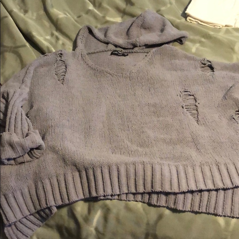 Grey hoodie sweater